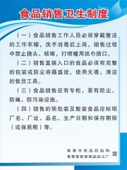 食品药品安全守护者 销售卫生制度展板详解